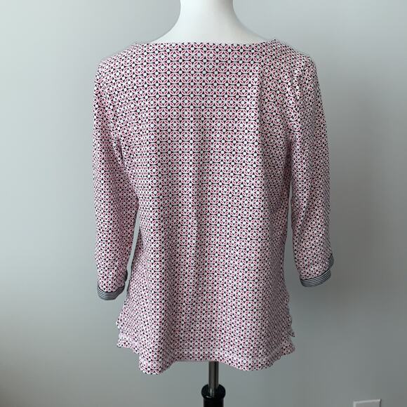 T by Talbots 3/4 Sleeve Geometric Print Knit TunicTop Sz L - Picture 8 of 8